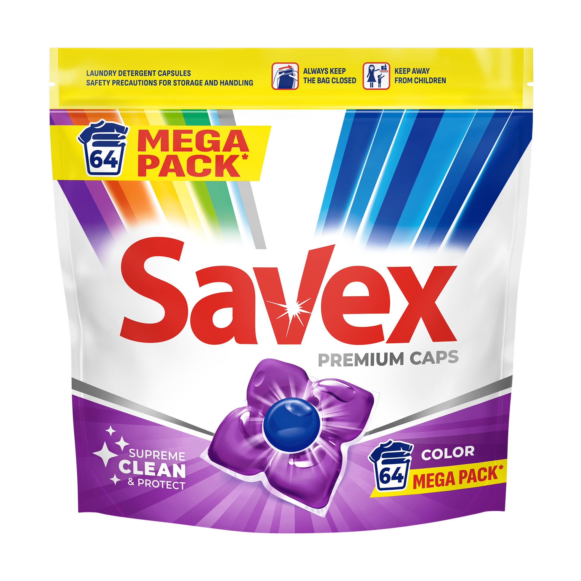 Капсули для прання Savex Premium Caps Color 64 цикли прання, 64 шт